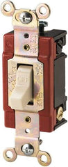 Cooper Wiring Devices - 2 Pole, 120 to 277 VAC, 20 Amp, Industrial Grade, Toggle, Wall and Dimmer Light Switch - 1.3 Inch Wide x 4.19 Inch High, Fluorescent - Caliber Tooling