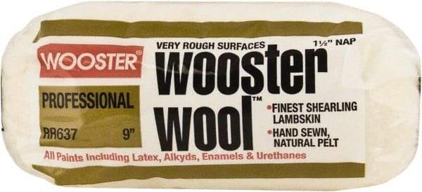 Wooster Brush - 1-1/2" Nap, 9" Wide Paint Roller - Extra-Rough Texture, Lambswool - Caliber Tooling