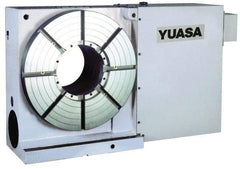 Yuasa - 1 Spindle, 25 Max RPM, 15.75" Table Diam, 2 hp, Horizontal & Vertical CNC Rotary Indexing Table - 500 kg (1100 Lb) Max Horiz Load, 281.94mm Centerline Height - Caliber Tooling