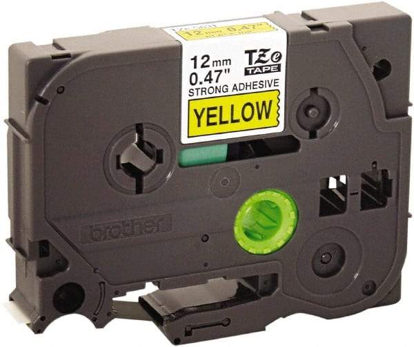 Brother - 1/2" Wide x 314.4" Long, Yellow Plastic/Paper Tape Cassette - For Label Maker - Caliber Tooling