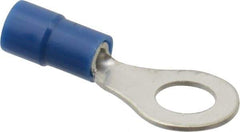 Thomas & Betts - 16-14 AWG Partially Insulated Crimp Connection Circular Ring Terminal - 1/4" Stud, 1.094" OAL x 0.472" Wide, Tin Plated Copper Contact - Caliber Tooling