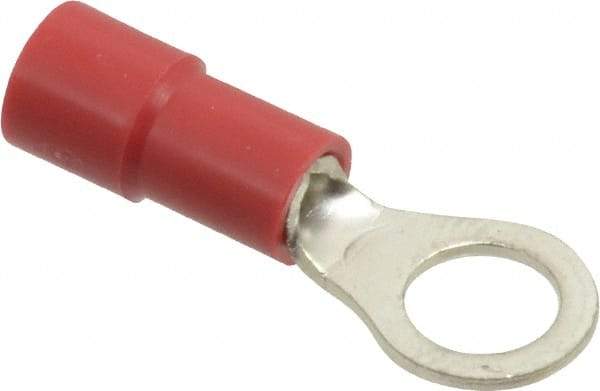 Thomas & Betts - 22-16 AWG Partially Insulated Crimp Connection Circular Ring Terminal - #10 Stud, 0.858" OAL x 0.315" Wide, Tin Plated Copper Contact - Caliber Tooling