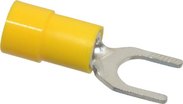 Thomas & Betts - 1/4 Inch Stud, 12 to 10 AWG, Partially Insulated, Crimp, Standard Fork Terminal - Caliber Tooling