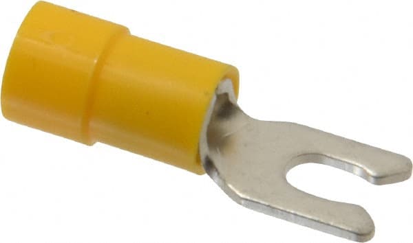 Thomas & Betts - #6 Stud, 12 to 10 AWG Compatible, Partially Insulated, Crimp Connection, Locking Fork Terminal - Caliber Tooling