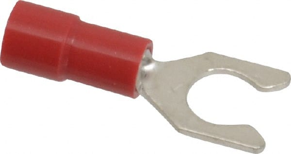 Thomas & Betts - #10 Stud, 22 to 18 AWG Compatible, Partially Insulated, Crimp Connection, Locking Fork Terminal - Caliber Tooling