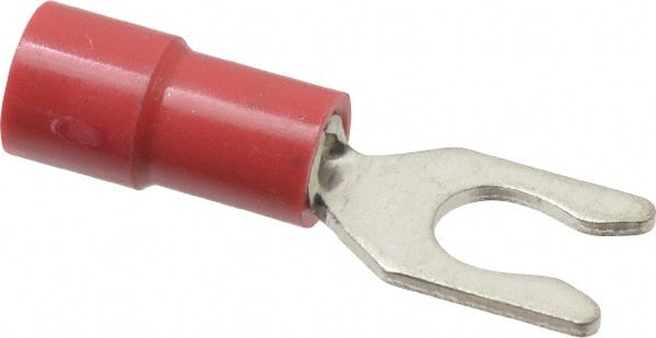 Thomas & Betts - #8 Stud, 22 to 18 AWG Compatible, Partially Insulated, Crimp Connection, Locking Fork Terminal - Caliber Tooling