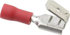 Thomas & Betts - 22 to 16 AWG, Vinyl, Fully Insulated, Piggyback Wire Disconnect - 1/4 Inch Wide Tab, Red, RoHS Compliant, UL 94 V-0 - Caliber Tooling