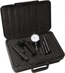 Moody Tools - 0.001" Graduation, 4" Max Meas, 0-100 Dial Reading, Dial Indicator & Base Kit - 0.001" Resolution - Caliber Tooling