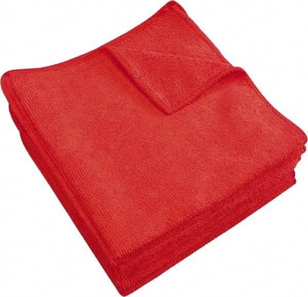 PRO-SOURCE - Reusable Microfiber Wipes - 14" x 14" Sheet Size, Red - Caliber Tooling