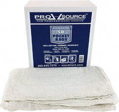 PRO-SOURCE - 13 Inch Long x 14 Inch Wide Virgin Cotton Shop Towels & Industrial Rags - White, Huck Toweling, Medium Lint Level, 50 Sheets per Pack - Caliber Tooling