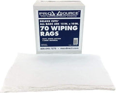 PRO-SOURCE - 10 Inch Long x 15 Inch Wide Virgin Cotton Rags - White, Knit, Lint Free, 70 Sheets per Pack, Box - Caliber Tooling