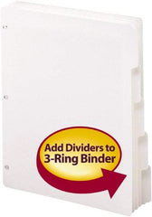 SMEAD - 8 1/2 x 11" 5 Tabs, 3-Hole Punched, Tab Divider - White - Caliber Tooling