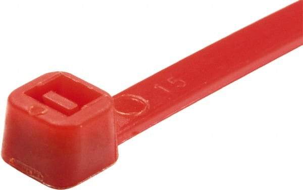 Value Collection - 8" Long Red Nylon Standard Cable Tie - 50 Lb Tensile Strength, 54mm Max Bundle Diam - Caliber Tooling