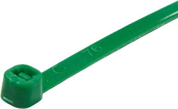 Value Collection - 6" Long Green Nylon Standard Cable Tie - 40 Lb Tensile Strength, 38mm Max Bundle Diam - Caliber Tooling