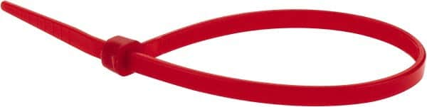 Value Collection - 6" Long Red Nylon Standard Cable Tie - 40 Lb Tensile Strength, 38mm Max Bundle Diam - Caliber Tooling