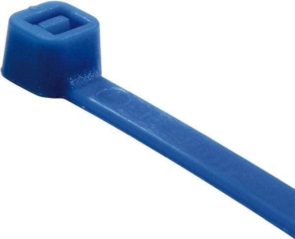 Value Collection - 6" Long Blue Nylon Standard Cable Tie - 40 Lb Tensile Strength, 38mm Max Bundle Diam - Caliber Tooling