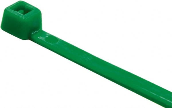 Value Collection - 4" Long Green Nylon Standard Cable Tie - 18 Lb Tensile Strength, 21mm Max Bundle Diam - Caliber Tooling