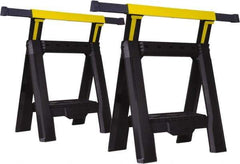 Stanley - Ladder Adjustable Sawhorse \x96 Twin Pack - Black/Yellow, 5' Long x 1.57" Wide x 29' High, Use with Lumber - Caliber Tooling