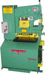 Uni-Hydro - 6" Throat Depth, 56 Ton Punch Pressure, 1-3/8" in 1/2" Punch Capacity Ironworker - 5 hp, 3 Phase, 220/480 Volts, 33" Wide x 57" High x 27-1/4" Deep - Caliber Tooling