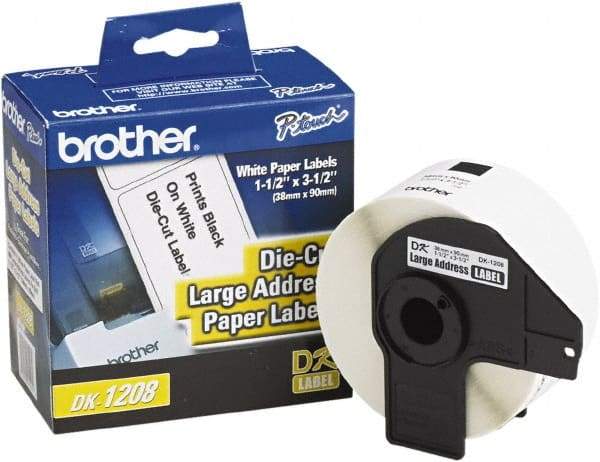 Brother - 1.4" Wide x 3-1/2" Long, White Paper Shipping Label - For PC Label Printers - Caliber Tooling