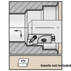 Kennametal - Series Kenloc, Left Hand, MCLN Toolholder Compatibility, CN.. Insert Compatibility, Indexable Turning Cartridge - Pin & Clamp Holding Method, 70mm OAL x 18mm OAW x 24.75mm OAH - Caliber Tooling