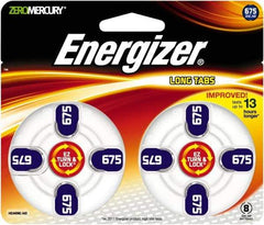 Energizer - Size 675, Zinc Air, 1 Pack, Hearing Aid Battery - 1.4 Volts, Button Tab Terminal, PR44 - Caliber Tooling