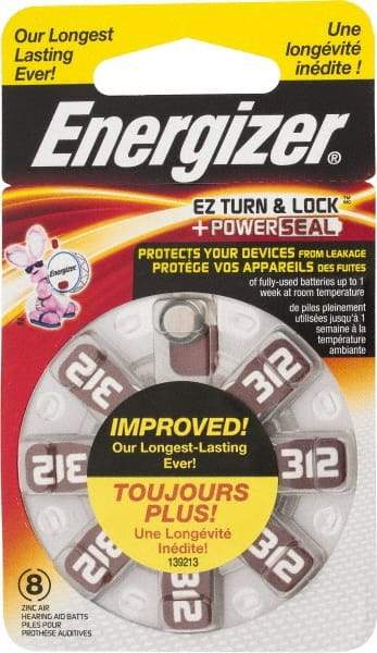 Energizer - Size 312, Zinc Air, 1 Pack, Hearing Aid Battery - 1.4 Volts, Button Tab Terminal, PR41 - Caliber Tooling