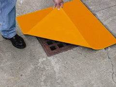 Eagle - 24" Long x 24" Wide, Polyurethane Barrier - 22" Drain, Yellow, Use for Cover, Seals off Drain - Caliber Tooling