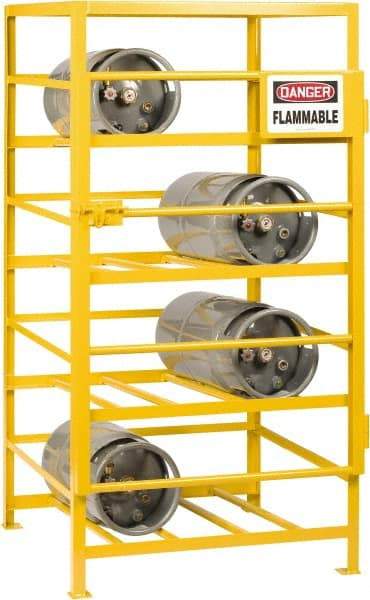 Little Giant - 8 Cylinder, Yellow Cylinder Storage Unit - 36" Wide x 70" High x 36" Deep - Caliber Tooling