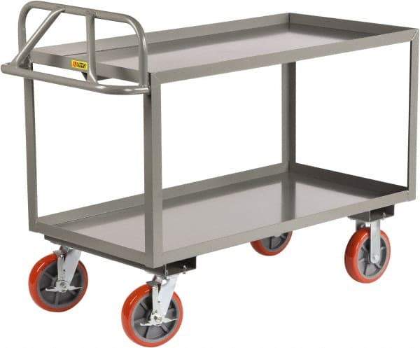 Little Giant - 3,600 Lb Capacity, 30" Wide x 53-1/2" Long x 42" High Shelf Cart - 2 Shelf, Steel - Caliber Tooling