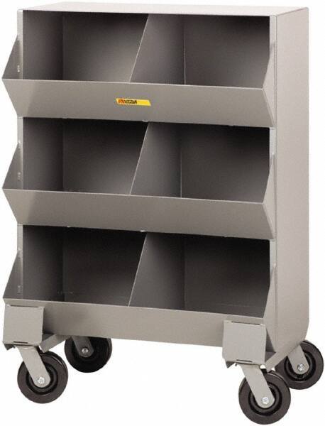 Little Giant - 2,400 Lb Capacity, 32" Wide x 20" Long x 45-1/2" High Storage Bin Cart - Steel, 4 Swivel Casters - Caliber Tooling