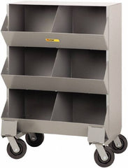 Little Giant - 2,400 Lb Capacity, 32" Wide x 20" Long x 45-1/2" High Storage Bin Cart - Steel, 4 Swivel Casters - Caliber Tooling