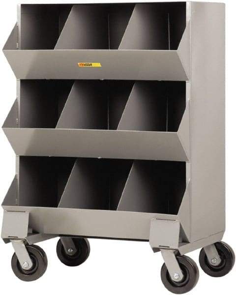 Little Giant - 2,400 Lb Capacity, 32" Wide x 20" Long x 45-1/2" High Storage Bin Cart - Steel, 4 Swivel Casters - Caliber Tooling