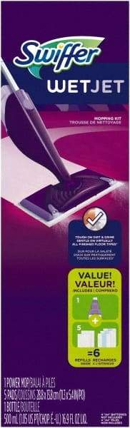 Swiffer - Silver, Purple & White Mopping Kit - 7" Long x 5" Wide Head, 46" Long Handle, Microfiber Head - Caliber Tooling