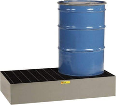 Little Giant - 66 Gal Sump, 3,000 Lb Capacity, 2 Drum, Steel Spill Deck or Pallet - 25" Long x 51" Wide x 12" High - Caliber Tooling