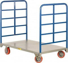 Little Giant - 3,600 Lb Capacity Steel Double End Rack Platform Truck - Steel Deck, 24" OAW, Polyurethane Casters - Caliber Tooling