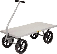 Little Giant - 3,500 Lb Capacity Steel Heavy-Duty Wagon - Steel Deck, 30" OAW, Mold On Rubber Casters - Caliber Tooling