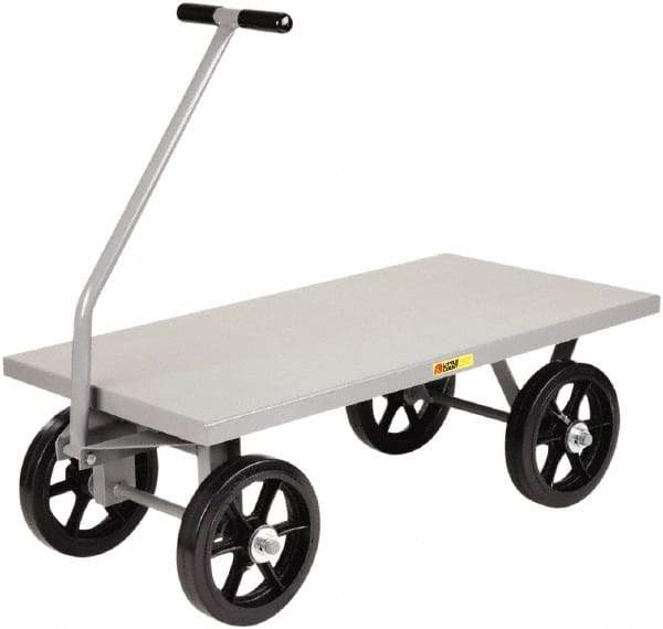 Little Giant - 3,500 Lb Capacity Steel Heavy-Duty Wagon - Steel Deck, 24" OAW, Mold On Rubber Casters - Caliber Tooling