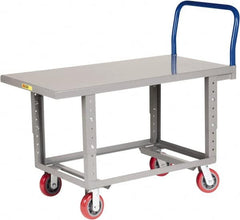 Little Giant - 2,000 Lb Capacity Steel Work Height Platform Truck - Steel Deck, 30" OAW, Polyurethane Casters - Caliber Tooling