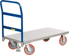 Little Giant - 3,600 Lb Capacity Steel Platform Truck - Steel Deck, 30" OAW, 72" Platform Length x 11" Platform Height, Polyurethane Casters - Caliber Tooling