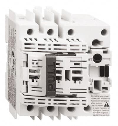 Schneider Electric - 3 Pole, 600 VAC, 30 Amp, Pressure Plate and DIN Rail Mount Fuse Holder - Compatible with CC Class, 97mm Wide Fuse - Caliber Tooling