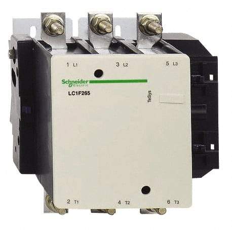 Schneider Electric - 3 Pole, 265 Amp at 440 VAC and 350 Amp at 440 VAC, Nonreversible IEC Contactor - Bureau Veritas, CCC, CSA, DNV, EN/IEC 60947-1, EN/IEC 60947-4-1, GL, JEM 1038, LROS, RINA, RMRoS, RoHS Compliant, UL Listed - Caliber Tooling