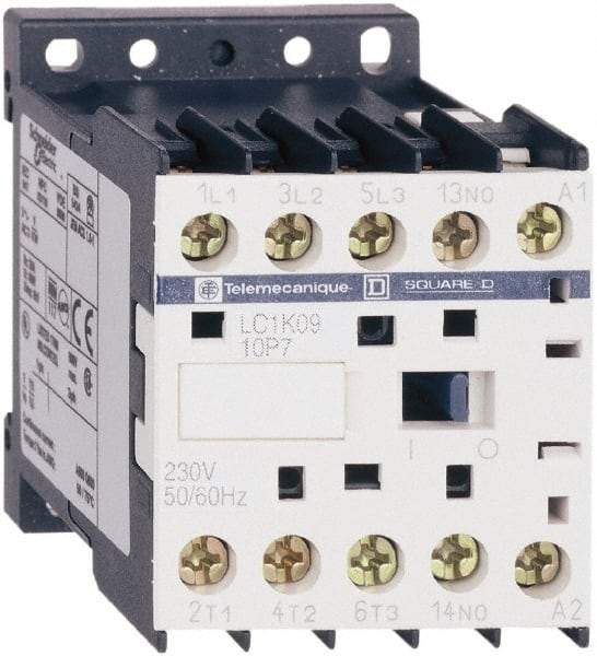 Schneider Electric - 3 Pole, 120 Coil VAC at 50/60 Hz, 6 Amp at 440 VAC, Nonreversible IEC Contactor - BS 5424, CSA, IEC 60947, NF C 63-110, RoHS Compliant, UL Listed, VDE 0660 - Caliber Tooling