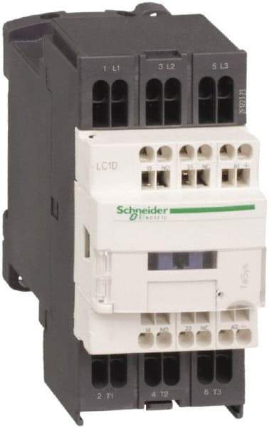 Schneider Electric - 3 Pole, 24 Coil VAC at 50/60 Hz, 12 Amp at 440 VAC and 16 Amp at 440 VAC, Nonreversible IEC Contactor - 1 Phase hp: 1 at 115 VAC, 2 at 230/240 VAC, 3 Phase hp: 10 at 575/600 VAC, 3 at 200/208 VAC, 3 at 230/240 VAC, 7.5 at 460/480 VAC - Caliber Tooling