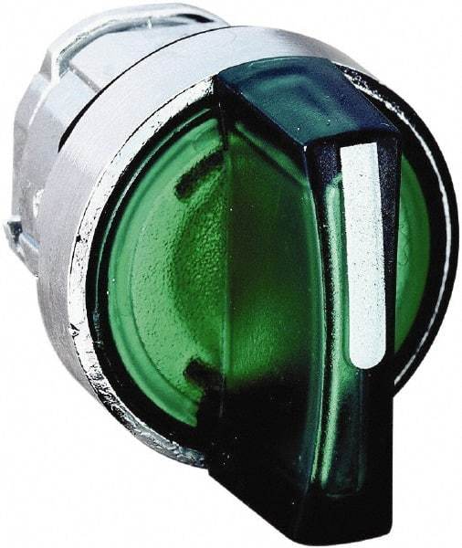 Schneider Electric - 22mm Mount Hole, 2 Position, Handle Operated, Selector Switch - Green, Maintained (MA), Illuminated, Shock, Vibration and Water Resistant - Caliber Tooling