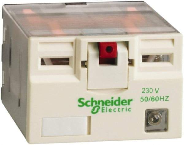 Schneider Electric - 3,750 VA Power Rating, Electromechanical Plug-in General Purpose Relay - 15 Amp at 250 VAC & 28 VDC, 4CO, 230 VAC - Caliber Tooling