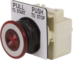 Schneider Electric - 30mm Mount Hole, Extended Straight, Pushbutton Switch Only - Red Pushbutton, Maintained (MA) - Caliber Tooling