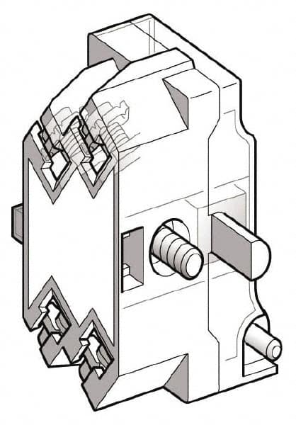 Schneider Electric - NO/NC, Multiple Amp Levels, Electrical Switch Contact Block - 125 VDC at 0.55 Amp and 240 VAC at 3 Amp, Screw Terminal, For Use with Harmony 9001K - Caliber Tooling