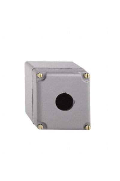 Schneider Electric - 1 Hole, 30mm Hole Diameter, Aluminum Pushbutton Switch Enclosure - 1, 3, 4, 6, 12, 13 NEMA Rated - Caliber Tooling