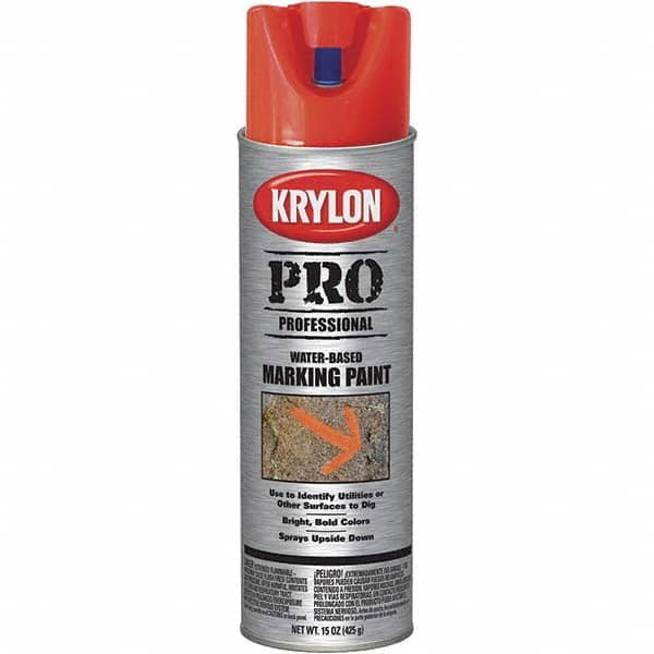 Krylon - 15 fl oz Red/Orange Marking Paint - Water Base Formula - Caliber Tooling